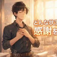 感謝と理性をテーマにした美容師の思考を表現したイラスト